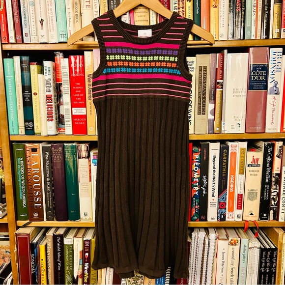 Hanna Andersson Other - Hanna Andersson Brown Ribbed Pink Stripe Sleeveless Sweater Dress 8 EU 130